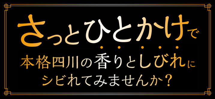 さっとひとかけで本格四川の香りとしびれにシビれてみませんか?